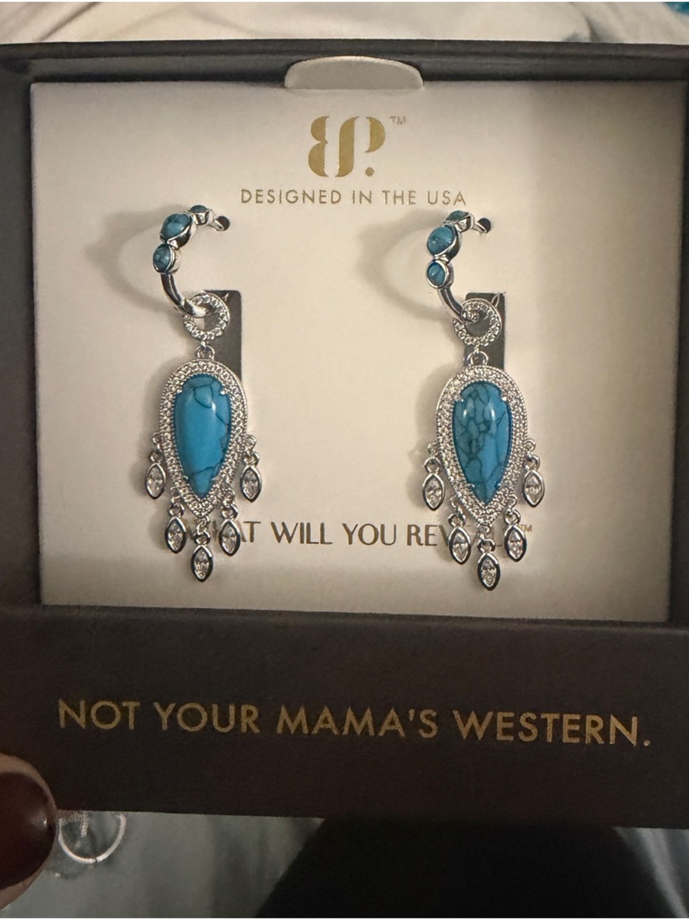 Turquoise Teardrop Dangle Earrings by Not Your Mama's Western